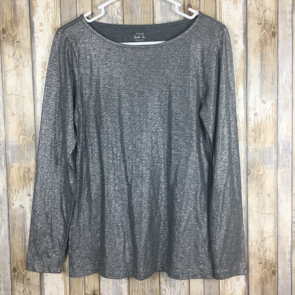 J. Crew Long Sleeve Glittery Top